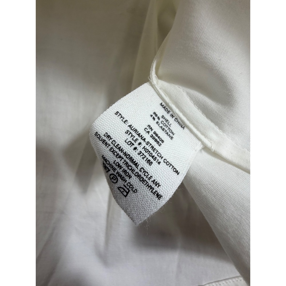 Theory Auriana Stretch Cotton Off The Shoulder Button Front Blouse White S - Picture 4 of 8